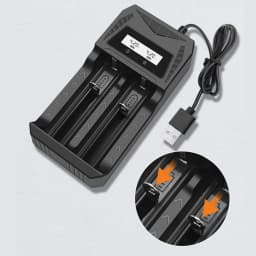 Inteligentní LCD nabíječka baterií 1/2 sloty duální pro 18650 4,2V dobíjecí lithiové baterie pro 1,2V NI-MH AA/AAA baterie - náhled 4