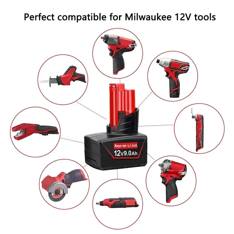 Náhrada za baterii Milwaukee M12 12V 3.0/9.0Ah XC 48-11-2412 48-11-2440 kompatibilní s palivem M12 MLW2553-20 2462-20
