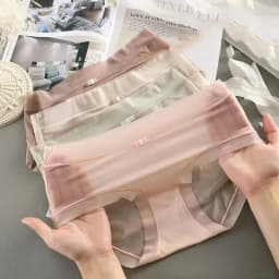Dámské kalhotky z ledového hedvábí, sexy, průhledné, bezešvé, prodyšné, se středním pasem, letní, pohodlné, měkké, dámské - náhled 2