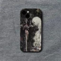 Středověký umělecký obraz s mečem a bílými vlasy, čarodějnice, pouzdro na telefon pro iPhone 16 15 14 13 12 11 Pro XS Max 7 8 Plus MINI Y2K kryt - náhled 2