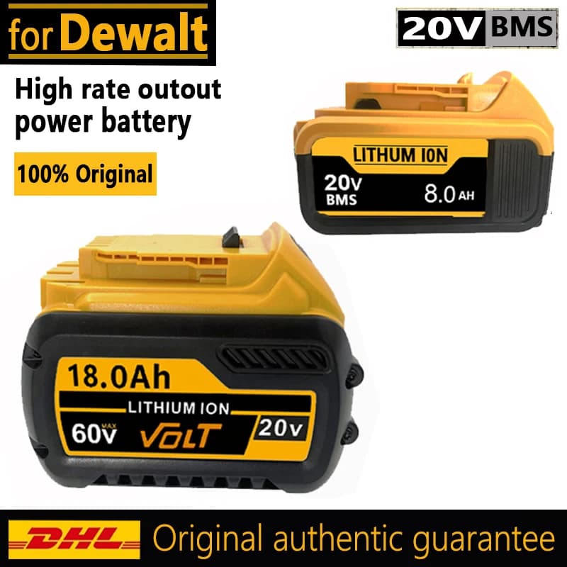 🏆2025 Nová vysoce výkonná baterie pro DEWALT 20V/60V DCB200 DCB182 DCB205 DCB206 elektrické nářadí 18V baterie 3AH 6AH 12AH 18AH baterie