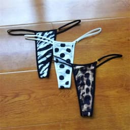 Leopardí tanga ženy tištěné mini spodní prádlo sexy dámské T-back kalhotky s nízkým pasem bikiny spodní část dámské kalhotky - náhled 2