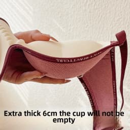 6cm Thickened Push-Up Bra for Small Chest Wireless No Steel Ring Anti-Slip Pads Seamless Invisible A