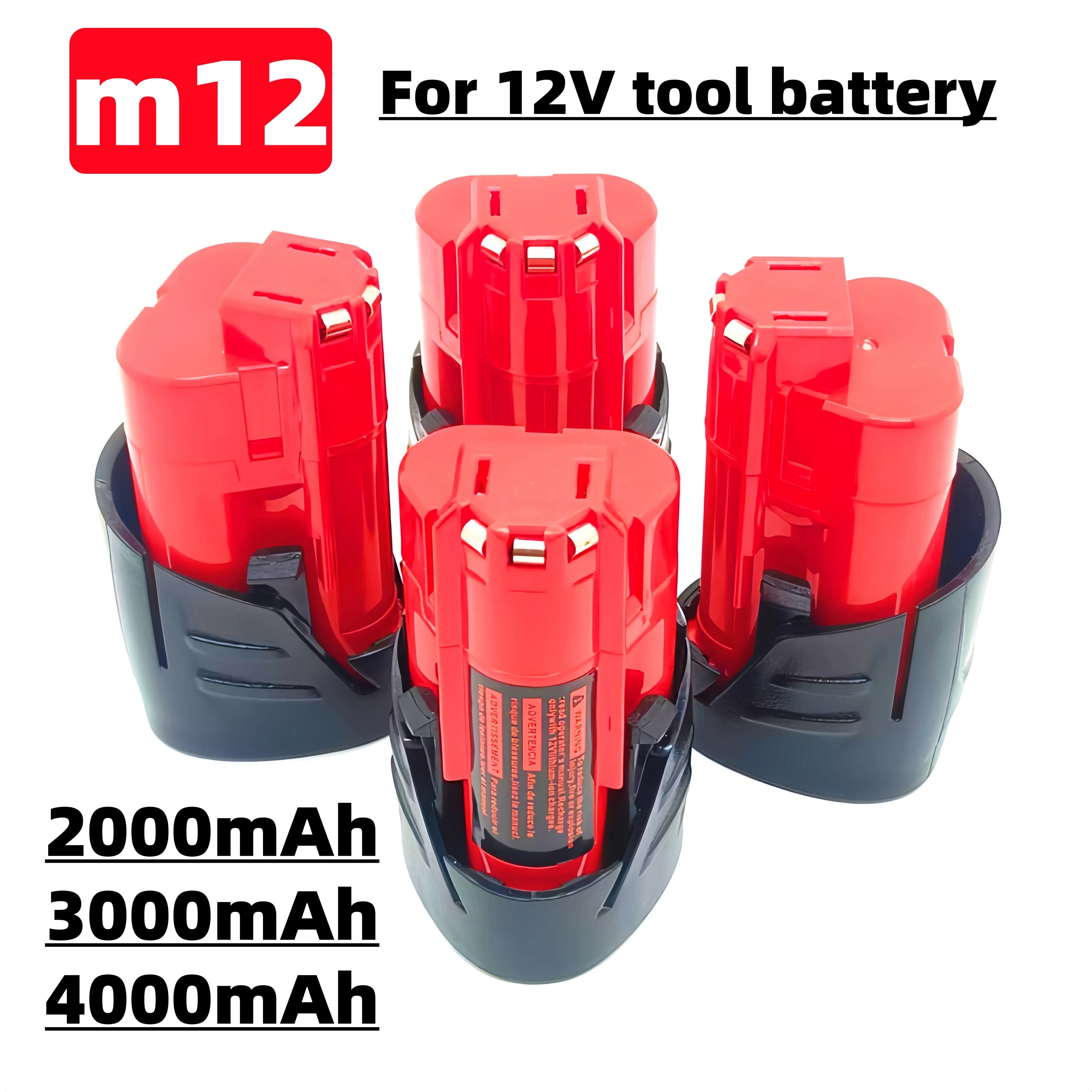 🐰3,0 Ah pro Milwaukee M12 Baterie 12V Dobíjecí baterie pro nářadí Milwaukee M12 48-11-2402 48-11-2411 48-11-2401MIL-12A-LI