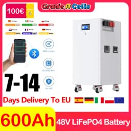 LiFePO4 baterie 48V 600Ah lithiová baterie 51,2V 300Ah 15KW 10000+ cyklů Bluetooth BMS CAN RS485 LED displej pro solární energii EU bez daně - náhled 2