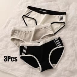 3Pcs Women's New Underwear Mid Waist Soft Skin Friendly Breathable Sexy Fashion Sporty Minimalist Wo