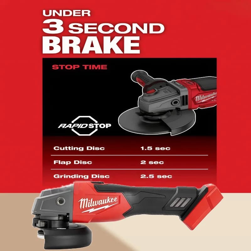 Úhlová bruska Milwaukee 125 mm, řezací, leštící, brusná, s proměnnou rychlostí, bezkartáčové elektrické nářadí pro baterii Milwaukee 18V