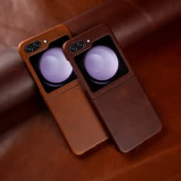 Prémiové pouzdro z pravé kůže pro Samsung Galaxy Z Flip5 Cover Z FLip4 flip3 Vintage olejově voskovaný vzor Ochranné pouzdro pro telefon - náhled 3