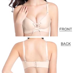 Dámské sexy push-up podprsenky bez kostic, bezešvé spodní prádlo, hluboké V, s mašlí, bezešvé, tílko - náhled 3