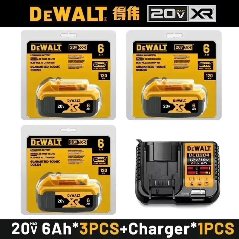 Originální baterie DeWALT 20V 6Ah 20V DCF512 pro DCB606 DCB205 DCB206 DCB209 DCB182 elektrické nářadí s nabíječkou