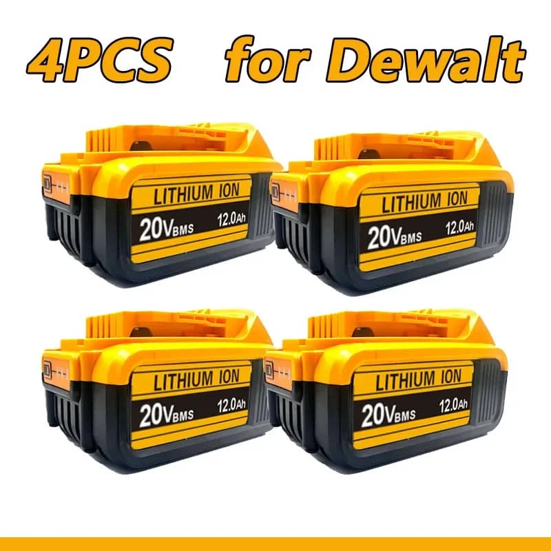 Velká akce 20V lithium-iontová baterie, pro elektrické nářadí Dewalt DCB606, DCBGene, DCB206, DCB200 MAX, 20V, 60V, 12AH, 18Ah baterie
