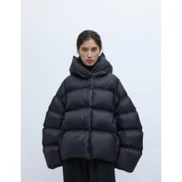 Trendy péřová bunda Silhouette ~90% bílé husí peří s kapucí pro ženy, zaoblené rukávy, zesílený prošívaný kabát, nový model zima 2025 - náhled 4