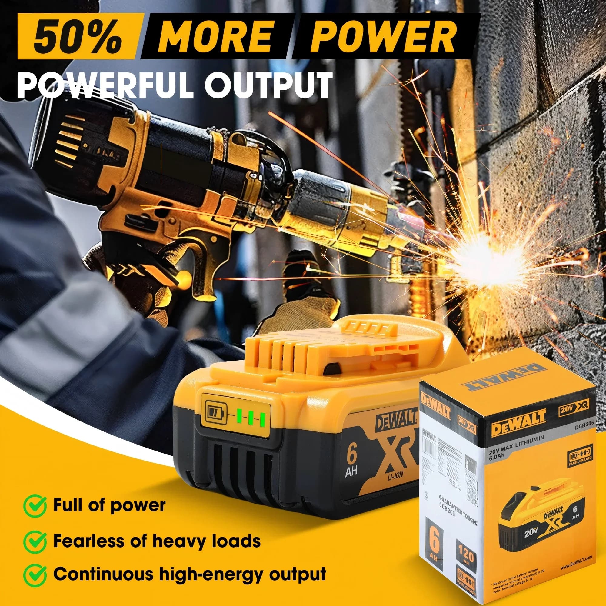 100% originální 20V MAX baterie náhrada za elektrické nářadí DeWalt DCB184 DCB181 DCB182 DCB200 20V 5Ah 6Ah 9Ah 18Volt 20V baterie
