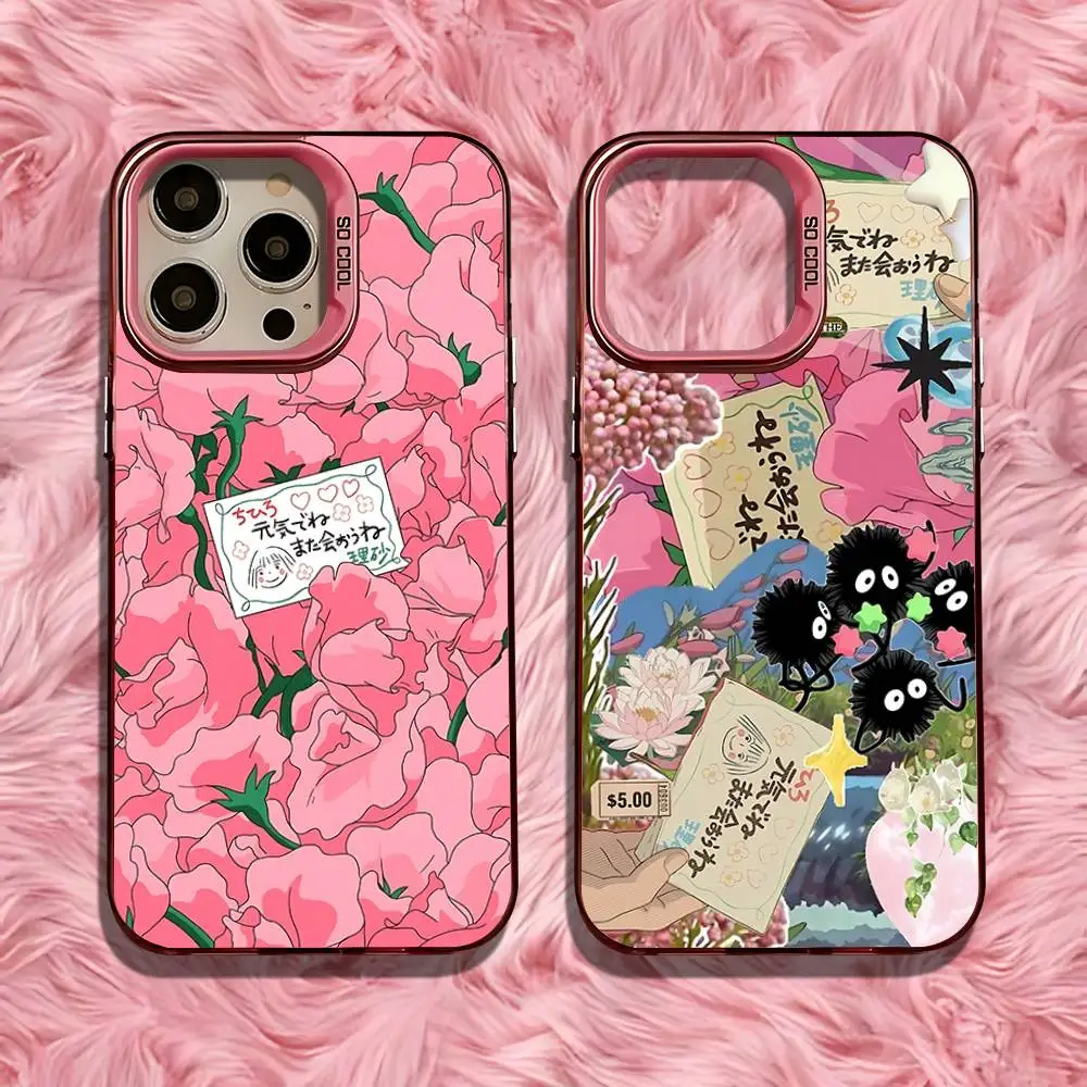 Pouzdro na telefon S-Spiriteds Flower A-Away pro iPhone 16, 15, 14, 13, 12, 11, Pro, Max, Plus, Mini, SE, odolné proti pádům, růžové, matné, s pevným nárazníkem