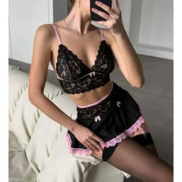 Sexy spodní prádlo Temptation Cosplay Uniform Průhledná podprsenka a kalhotky Podvazkový set Šaty Kostýmy Noční košile Tanga - náhled 5