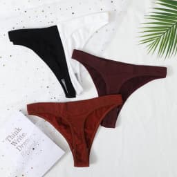 3ks/sada sexy tang pro ženy, brazilské kalhotky s vysokým pasem, sexy spodní prádlo, bezešvé sportovní tanga - náhled 3