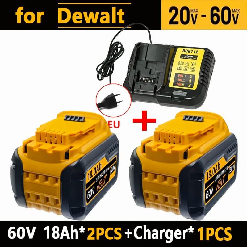 Pro originální baterii DeWALT 60V 18,0Ah MAX FlexVolt pro DCB606 DCB205 DCB200 DCB209 elektrické nářadí