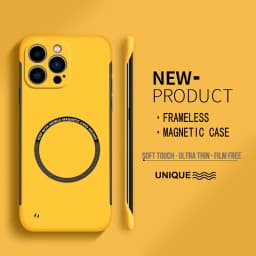 Ultra Thin Hard PC Magnetic Frameless Phone Case For Magsafe iPhone 15 14 Pro Max 13 12 Mini 11 Pro 