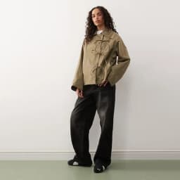 Stylish Cool Jackets Bow Tie Loose Lapel Pocket Coat Casual Vintage Women's Chic Versatile Outerwear
