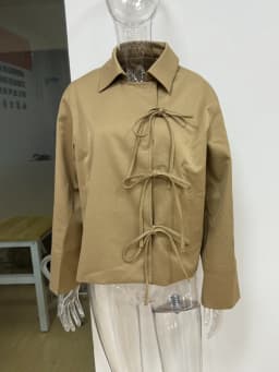 Stylové a cool bundy, motýlek, volný klopový kabát s kapsou, ležérní vintage dámské elegantní všestranné svrchní oblečení, podzimní dámské oblečení - náhled 5