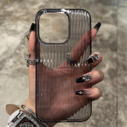 Průhledný kryt na telefon pro iPhone 16 15 11 12 13 14 Pro Max Měkký vlnitý silikonový nárazník Zadní kryt Průhledné pouzdro - náhled 2