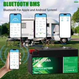 LiFePO4 24V 300Ah 200Ah 100Ah 340Ah 140Ah 12V lithiová baterie Bluetooth třídy A 6000 cyklů pro solární obytné vozy, golfové vozíky, lodě, skladem EU - náhled 4