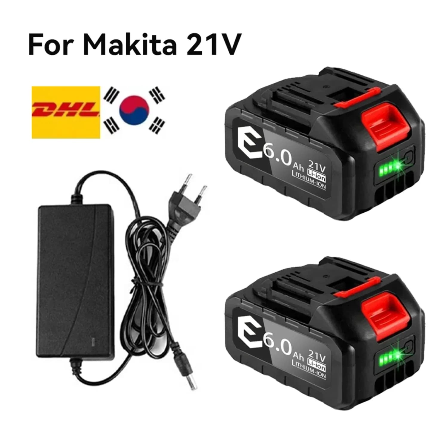 Makita 21V 6000mAh Smart Battery 5S2P Li-ion Pack 2H Rychlé nabíjení Ochrana proti přehřátí pro elektrické nářadí Vrtačky Bezpečnostní certifikace