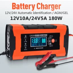 Car Battery Charger 10A 12V Automotive Battery Charger 24V 5A Car Accesorries Digital Display Detect