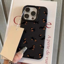 Kreativní minimalistický bílý matný TPU kryt s motivem jezevčíka pro iPhone 17 Air 16 15 14 13 12 11 Pro Max 17Pro X XS XR 16E Cover Funda - náhled 4