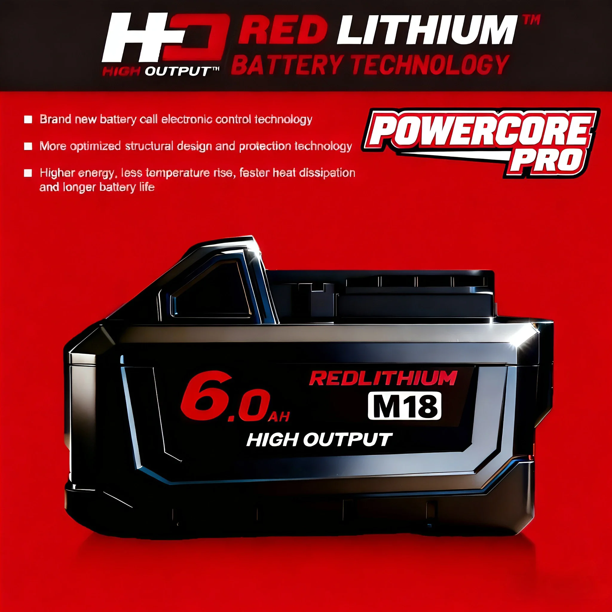 Baterie 6000mAh M18 pro Milwaukee 18V Náhradní Li-ion dobíjecí baterie 6A Nabíječka