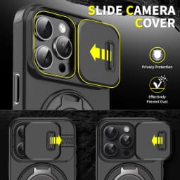 Luxusní magnetické bezdrátové nabíjení s MagSafe Armor pouzdrem pro iPhone 16 15 14 13 12 11 Pro Max Plus slide fotoaparát ochranný kryt pro PC - náhled 4