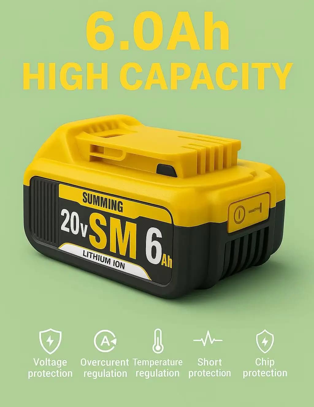 Dobíjecí lithium-iontová baterie 18V/20V MAX, náhradní díl pro Dewalt DCB181/DCB184/DCB203/DCB206, akumulátorový vrtací šroubovák a rázové nářadí.