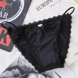 4 ks/sada ledově hedvábných brazilských kalhotek s krajkovým lemem, dámské spodní prádlo s nízkým pasem, jednobarevné sexy spodní prádlo, velikost M-XL - náhled 3