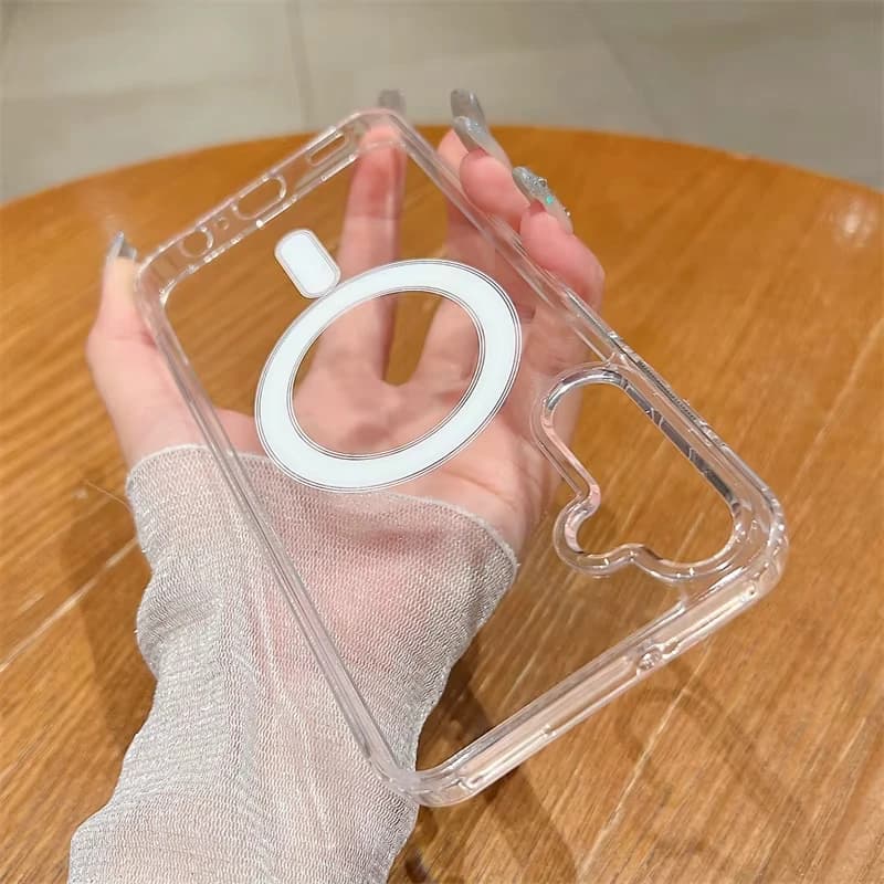 Originální průhledný akrylový kryt MagSafe pro Samsung S25 S24 S23 S22 S21 FE Plus Ultra A16 A36 A56 A54 A55 magnetický kryt