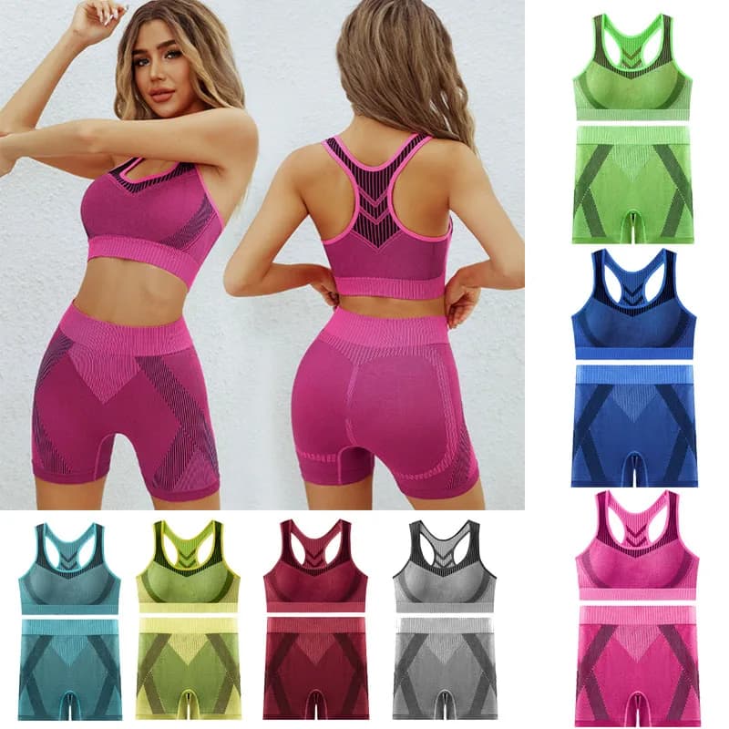 Letní sportovní podprsenka, dámská fitness podprsenka, vesta, kraťasy, fitness jóga, běžecká sada, nová spodní prádlo, vesta s rybí kostí