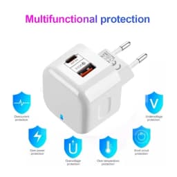 2portový PD konektor 20W USB typu C QC3.0 rychlonabíjecí adaptér do zásuvky pro iPhone 14 13 12 ProMax nabíjecí konektor příslušenství pro telefony - náhled 3
