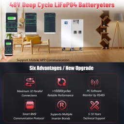 LiFePO4 baterie 48V 600Ah lithiová baterie 51,2V 300Ah 15KW 10000+ cyklů Bluetooth BMS CAN RS485 LED displej pro solární energii EU bez daně - náhled 6