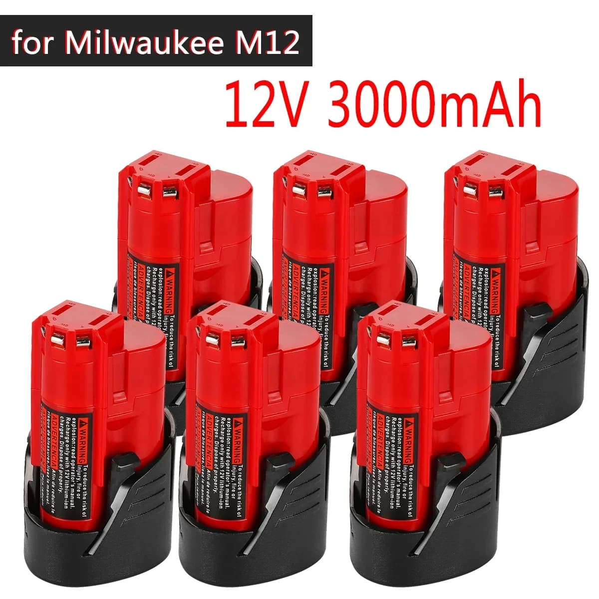 Pro 12V baterii Milwaukee 3Ah kompatibilní s Milwaukee M12 XC 48-11-2410 48-11-2420 48-11-2411 12V akumulátorové nářadí