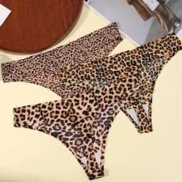 1/3 ks/sada sexy dámské kalhotky módní leopardí tanga žena bezešvé spodní prádlo prodyšné útulné tangá žhavé T-back - náhled 5