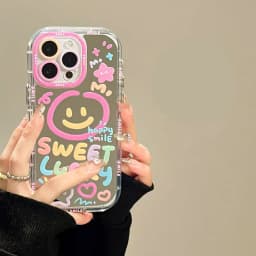 Tvrdý kryt s make-upem a úsměvem Sweet Lucky Smile Pattern pro iPhone 13 15 16 Pro Max 14 11 12 Cute Girl nárazuvzdorný kryt - náhled 3