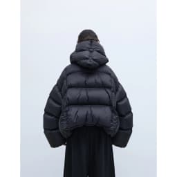 Trendy Silhouette ~90% White Goose down Hooded down Jacket for Women, Curved Sleeves, Thickened Puff