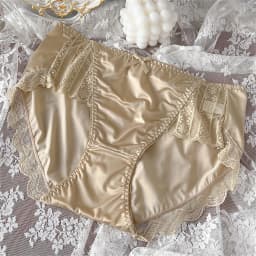 M-XXXL Velké dámské sexy patchworkové volánky s krajkou a saténovým spodním prádlem, prodyšné, hedvábné bezešvé kalhotky s středním pasem, tenké dámské kalhotky - náhled 3