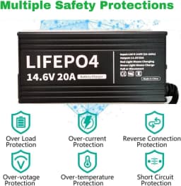 Nabíječka lithiových baterií 12V 12,8V 20A LiFePO4 14,6V 20Am chytrá nabíječka pro LiFePO4 baterie s hlubokým cyklem 50AH-300AH - náhled 3