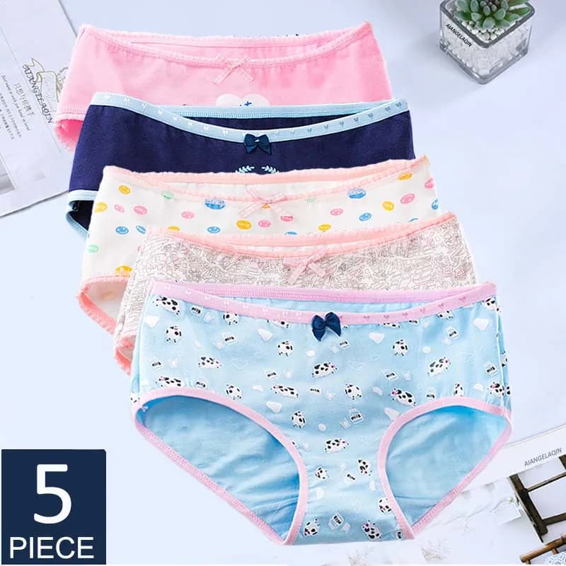 5 ks bavlněné spodní prádlo dámské kalhotky plus size kalhotky dívky calcinha sexy spodní prádlo dámské kalhotky s potiskem kreslených ženských kalhotek