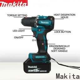 Makita DDF487 18V akumulátorová bezuhlíková elektrická vrtačka/šroubovák kompaktní vysoký točivý moment LXT elektrický bezuhlíkový motor s proměnnými otáčkami - náhled 3