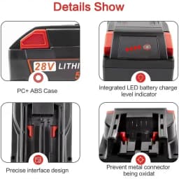 Pro Milwaukee 28V 12.0Ah M28 baterie Li-Ion Náhradní baterie pro Milwaukee 28V M28 48-11-2830 0730-20 Baterie do nářadí - náhled 5
