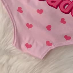 Ano, tati, roztomilé kreslené růžové tištěné dámské spodní prádlo, sexy kalhotky s potiskem, tanga, studentské kalhotky, erotické prádlo - náhled 4