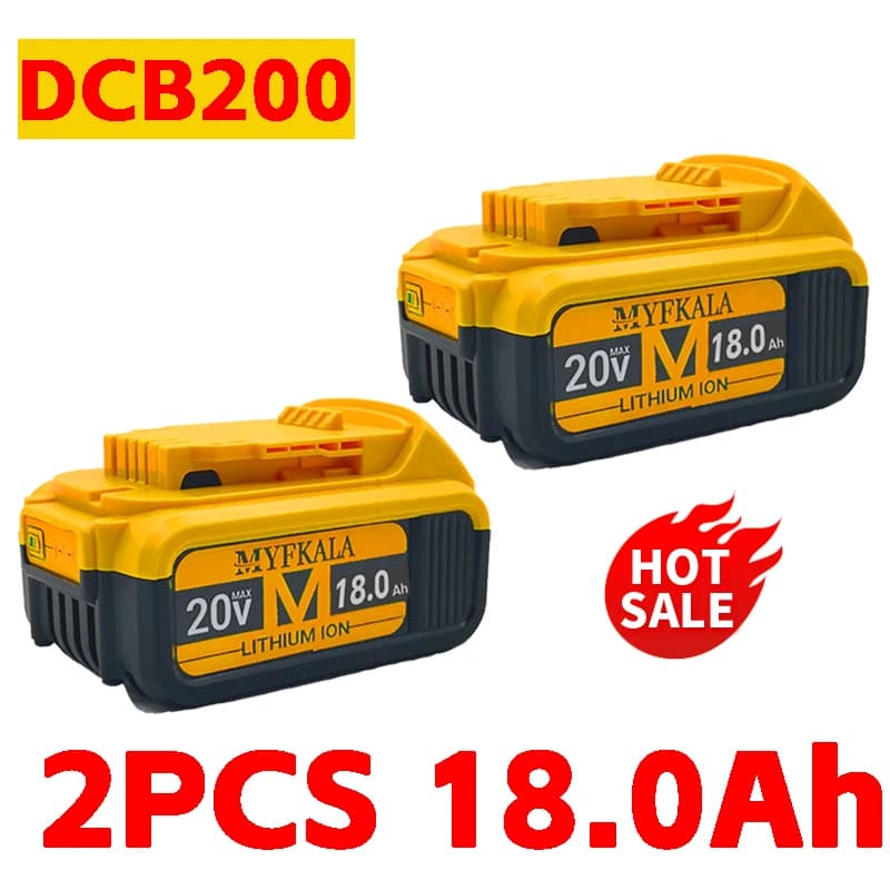 2025 100% NOVÁ Baterie 20V 18000mAh Lithiová náhradní baterie pro Dewalt DCB184 DCB200 DCB182 DCB180 DCB181 DCB182 DCB201