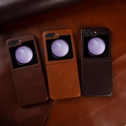 Prémiové pouzdro z pravé kůže pro Samsung Galaxy Z Flip5 Cover Z FLip4 flip3 Vintage olejově voskovaný vzor Ochranné pouzdro pro telefon - náhled 4