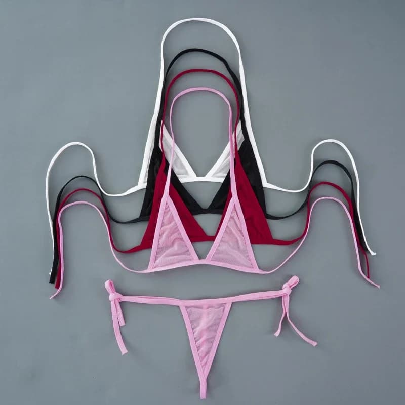 Sexy mini podprsenky bez kostic, ultratenká síťovaná podprsenka bez podšívky, černá, průhledná, 2 kusy, dámské exotické spodní prádlo